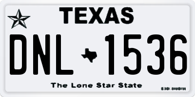 TX license plate DNL1536