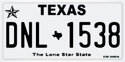 TX license plate DNL1538