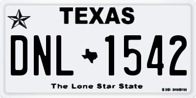 TX license plate DNL1542