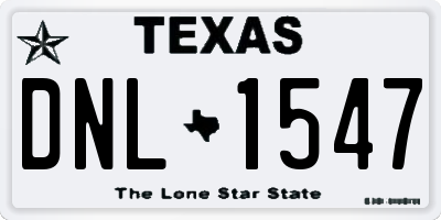 TX license plate DNL1547