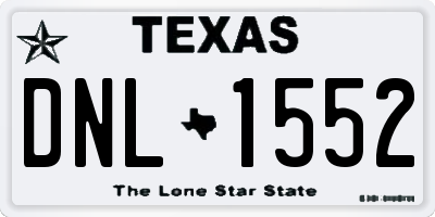 TX license plate DNL1552