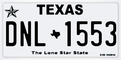 TX license plate DNL1553