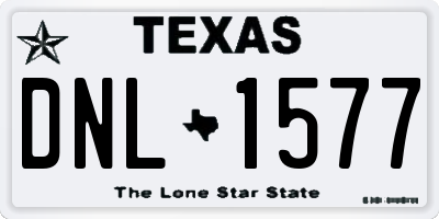 TX license plate DNL1577
