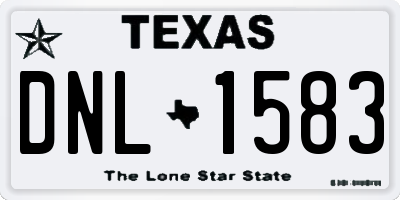 TX license plate DNL1583