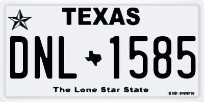 TX license plate DNL1585