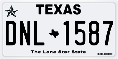 TX license plate DNL1587