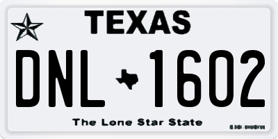 TX license plate DNL1602