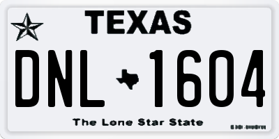 TX license plate DNL1604