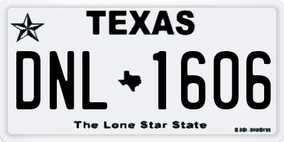 TX license plate DNL1606