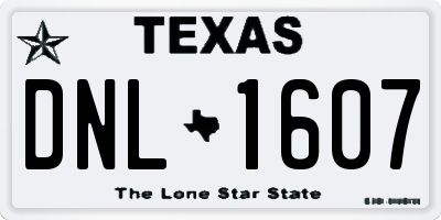 TX license plate DNL1607