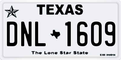 TX license plate DNL1609