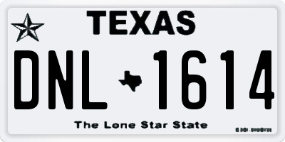TX license plate DNL1614