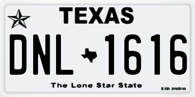 TX license plate DNL1616