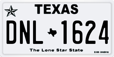 TX license plate DNL1624