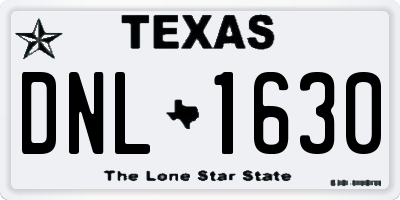 TX license plate DNL1630