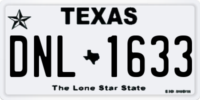 TX license plate DNL1633