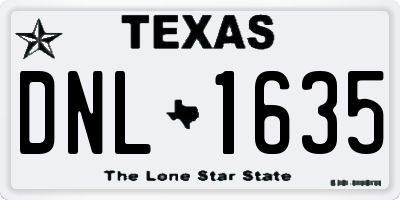 TX license plate DNL1635