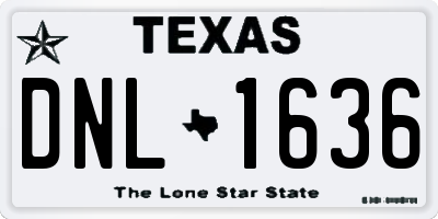 TX license plate DNL1636