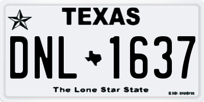 TX license plate DNL1637