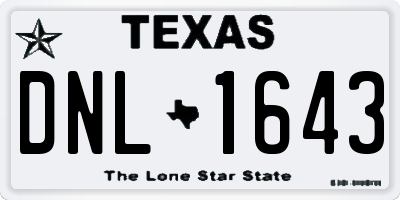 TX license plate DNL1643