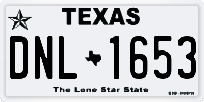 TX license plate DNL1653