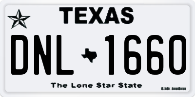 TX license plate DNL1660