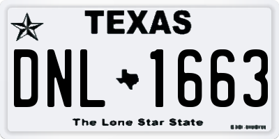 TX license plate DNL1663