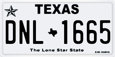 TX license plate DNL1665