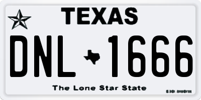 TX license plate DNL1666