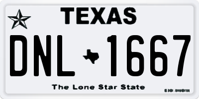 TX license plate DNL1667