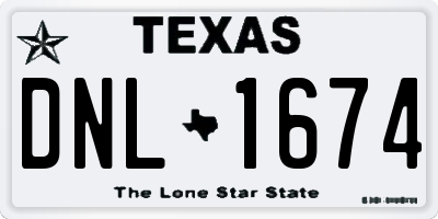TX license plate DNL1674