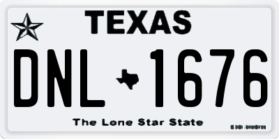 TX license plate DNL1676