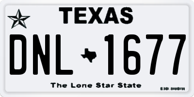 TX license plate DNL1677