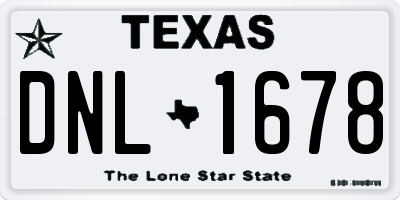 TX license plate DNL1678