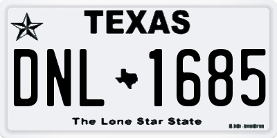 TX license plate DNL1685