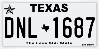 TX license plate DNL1687