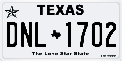 TX license plate DNL1702