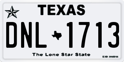 TX license plate DNL1713
