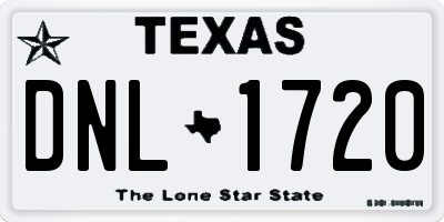 TX license plate DNL1720