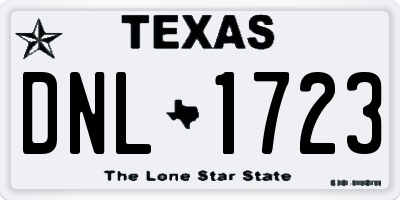 TX license plate DNL1723
