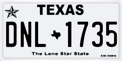 TX license plate DNL1735