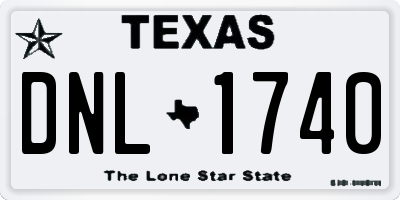 TX license plate DNL1740