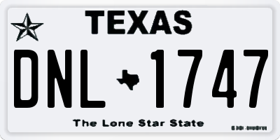 TX license plate DNL1747
