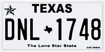 TX license plate DNL1748