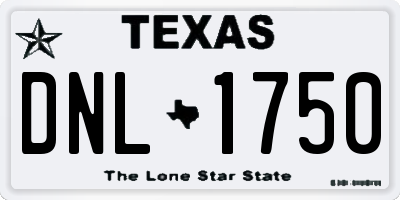 TX license plate DNL1750