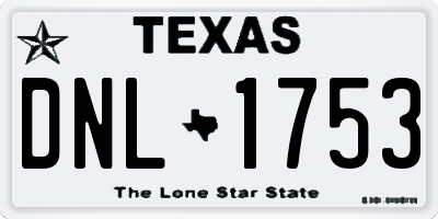 TX license plate DNL1753