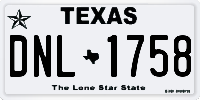 TX license plate DNL1758