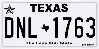 TX license plate DNL1763