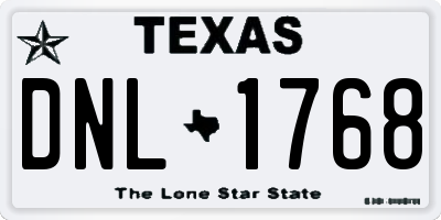 TX license plate DNL1768