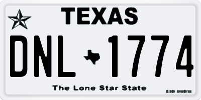 TX license plate DNL1774